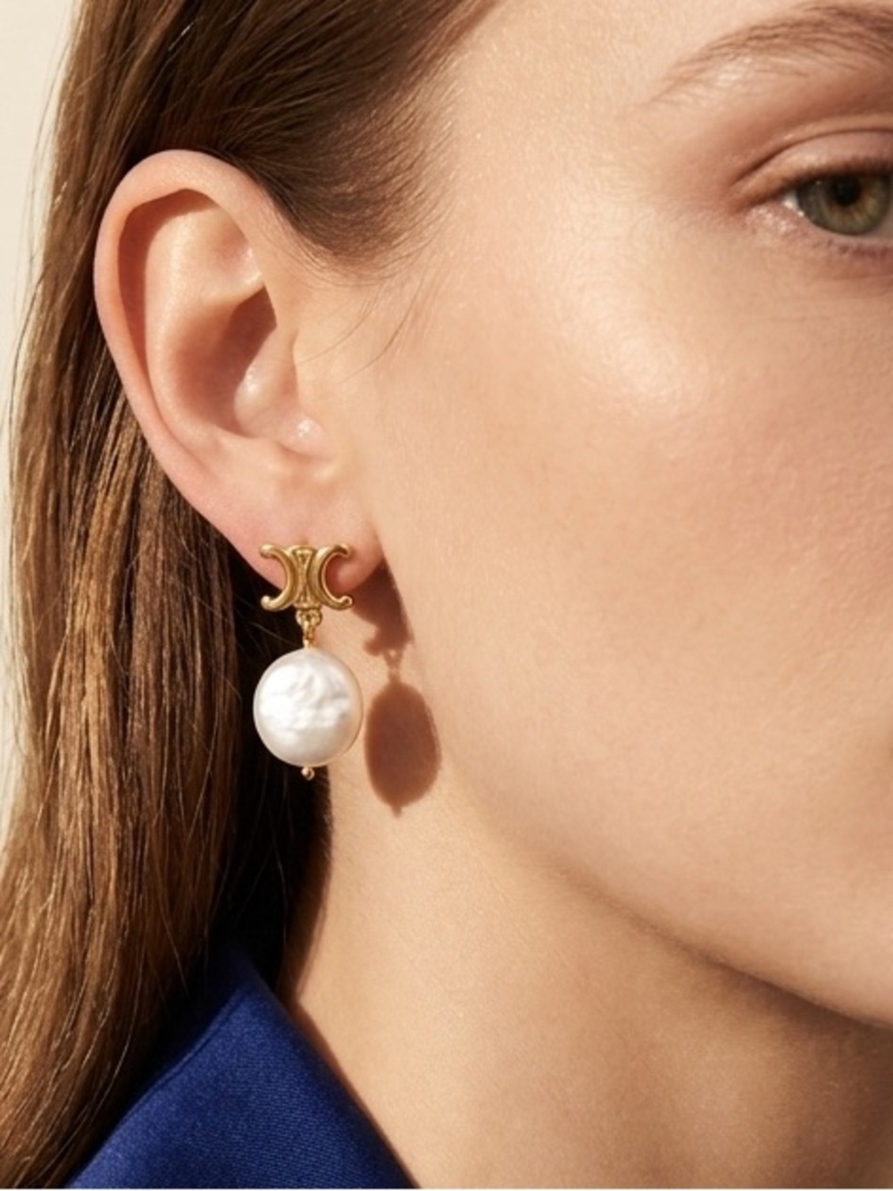 🆕 CELINE Pearl Logo Earrings